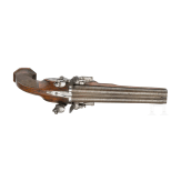 A pair of double-barrelled flintlock pistols, Li&egrave;ge, circa 1810