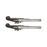 A pair of silver mounted flintlock pistols, Dupr&eacute; in Paris, circa 1820