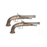 A pair of percussion pistols, Li&eacute;ge, circa 1860