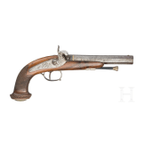 A pair of percussion pistols, Li&eacute;ge, circa 1860