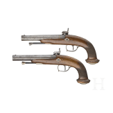 A pair of percussion pistols, Li&eacute;ge, circa 1860