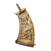 A German musketeer powder flask, circa 1600