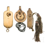 Three European percussion cap dispensers, 19th century