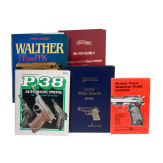 Five books on Walther pistols, in English