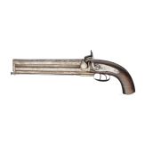 An over-and-under percussion pistol, ca. 1850
