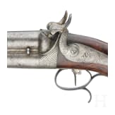 A double-barrelled percussion howdah pistol, Li&egrave;ge, ca. 1850