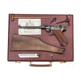 Mauser Erinnerungsmodell Lange Pistole 08, im Lederkoffer