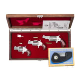 Set of three North American Arms mini-revolvers, in case