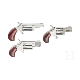 Set of three North American Arms mini-revolvers, in case