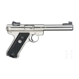 A Ruger Mark II Target, Stainless, in case