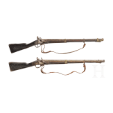 Two flintlock infantry muskets m an 9, from the Kassel props room, Li&egrave;ge, ca. 1780