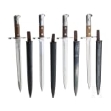 Four Swiss bayonets