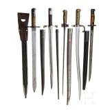 Twelve bayonets, 19th/20th century - GB, FR, GER etc.