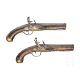 A pair of flintlock cavalryman's pistols with memorial inscription, dated 1817