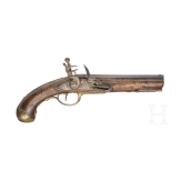 A pair of flintlock cavalryman's pistols with memorial inscription, dated 1817