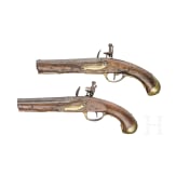 A pair of flintlock cavalryman's pistols with memorial inscription, dated 1817