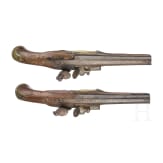 A pair of flintlock cavalryman's pistols with memorial inscription, dated 1817