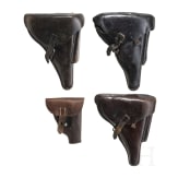 Four pistol holsters (3x Luger, 1x Mauser 1914)