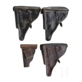 Four pistol holsters (3x Luger, 1x Mauser 1914)