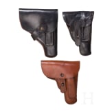Three pistol holsters