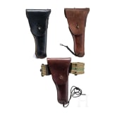 Drei U.S.-Milit&auml;rholster (vor und nach 1945), eine U.S.-Milit&auml;rkoppel