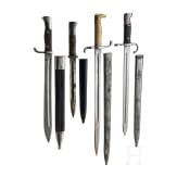 Four Mauser bayonets, 19th/20th century