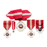 Order of the Crown of Italy &ndash; a neck decoration and three knight&rsquo;s crosses