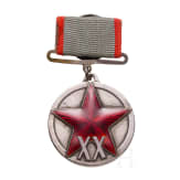 Medal "XX Years of the Red Workers' and Peasants' Army", Soviet Union 1938