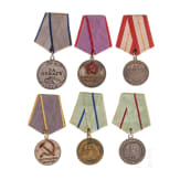 Six Soviet medals, Soviet Union, from 1939