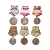 Six Soviet medals, Soviet Union, from 1939