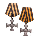 Two Russian St. George's Crosses, 3rd and 4th class, circa 1914/16