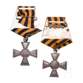 Two Russian St. George's Crosses, 3rd and 4th class, circa 1914/16