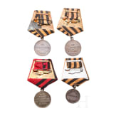 Four silver medals, Russia, between 1860 and 1916