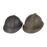 Zwei Adrian- Helme, 1. Weltkrieg und sp&auml;ter