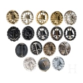 A collection of 17 different Wound Badges, World War I