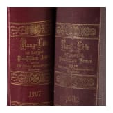 Sechzehn Ranglisten der preu&szlig;ischen Armee und vier B&auml;nde Fachliteratur, 1890 - 1914