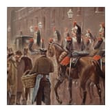 Eugene D' Hebrail - &bdquo;K&uuml;rassiere beim Empfang einer Botschaft im &Eacute;lys&eacute;e - Palast&ldquo;, datiert 1890
