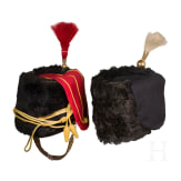 Two fur caps for mounted troops, 20th century