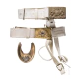 Three British royal insignias (belt and gorget), 19th/20th century