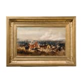 &Ouml;lgem&auml;lde einer Attacke &ouml;sterreichischer Husaren, Alexander Ritter (von 1820 - 1902) zugeschrieben