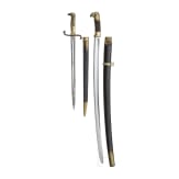 A Russian Cossacks' shashka M 1881 for enlisted men an a Prussian bayonet M 1871