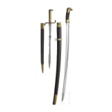 A Russian Cossacks' shashka M 1881 for enlisted men an a Prussian bayonet M 1871