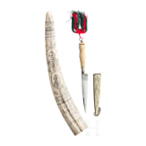 Walrosszahn als Sammleranfertigung und Gaucho - Messer