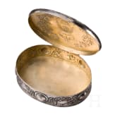 K&ouml;nig Ludwig II. von Bayern - Silberdose mit Spiegelmonogramm &bdquo;L&ldquo;, Gebr&uuml;der Dingelein, Hanau vor 1880