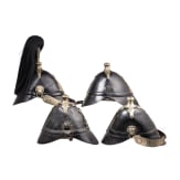 Four fragmentary M 1848 helmets of the Landwehr infantry