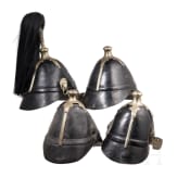Four fragmentary M 1848 helmets of the Landwehr infantry