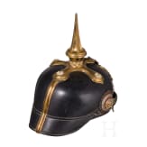 A helmet M 1886 for infantry reserve officers with its field-grey cover and orders
