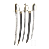 Three sabers for armymen, circa 1800