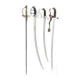 Four sabers or &eacute;p&eacute;es