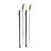 Two cavalry swords or service saber for mounted officers, circa 1910
